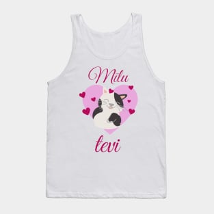 Cat I love you Valentine's Day Gift - Latvian Tank Top